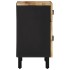 Mesita de noche madera maciza de mango rugosa negro 50x33x60
