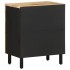 Mesita de noche madera maciza de mango rugosa negro 50x33x60