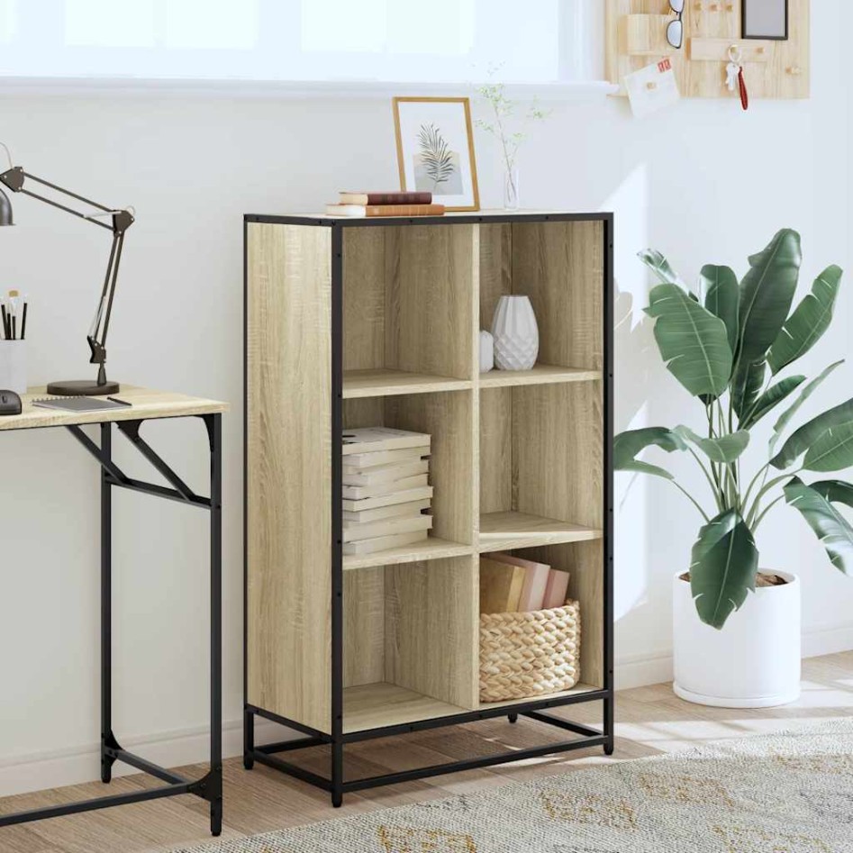 Armario de libros contrachapada color roble 65,5x33x107,5