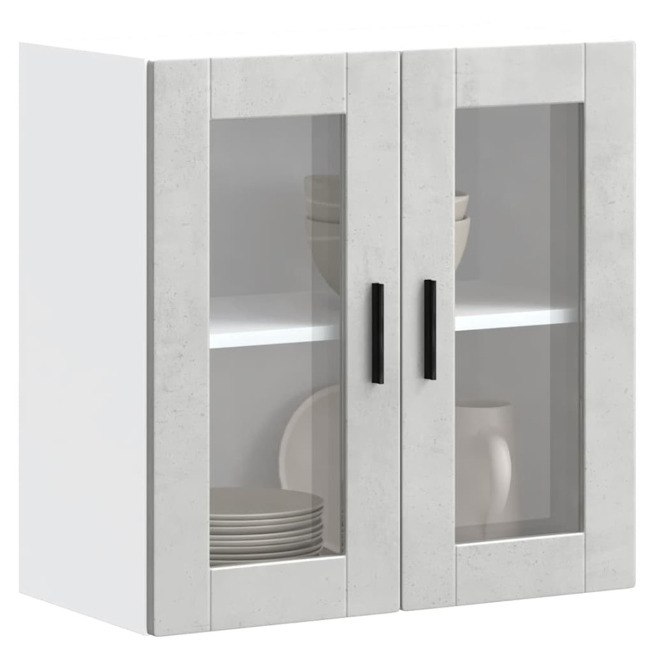 Armario de pared para cocina puerta cristal Porto gris