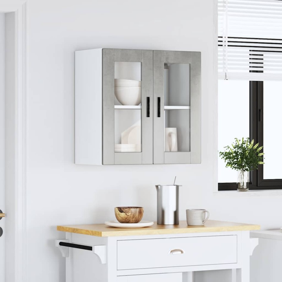 Armario de pared para cocina puerta cristal Porto gris