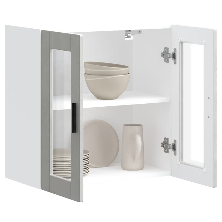 Armario de pared para cocina puerta cristal Porto gris