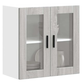 Armario de pared para cocina puerta cristal Porto gris