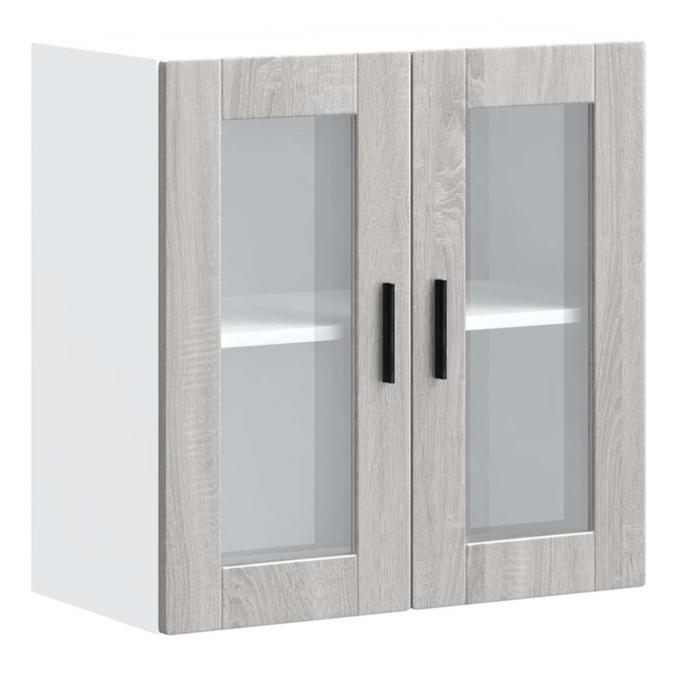 Armario de pared para cocina puerta cristal Porto gris
