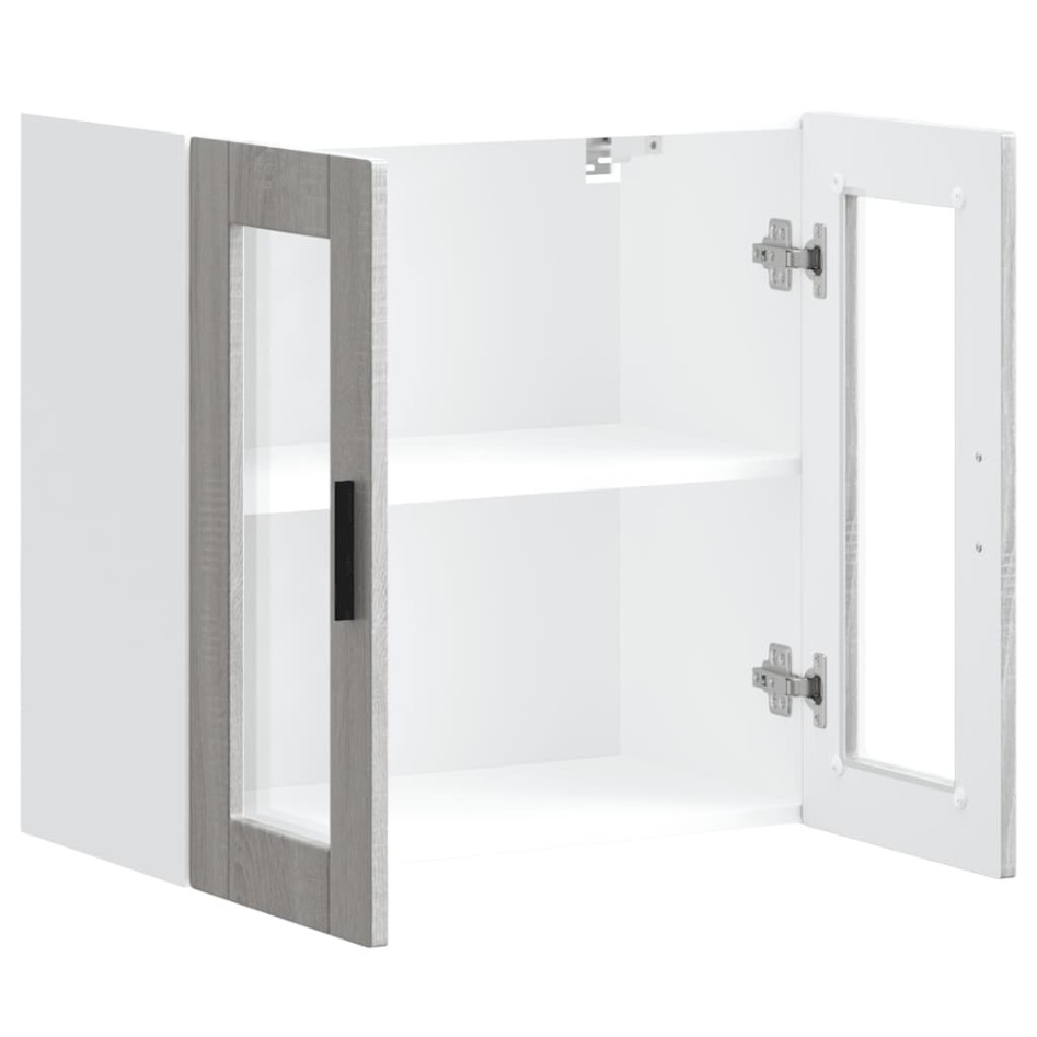 Armario de pared para cocina puerta cristal Porto gris