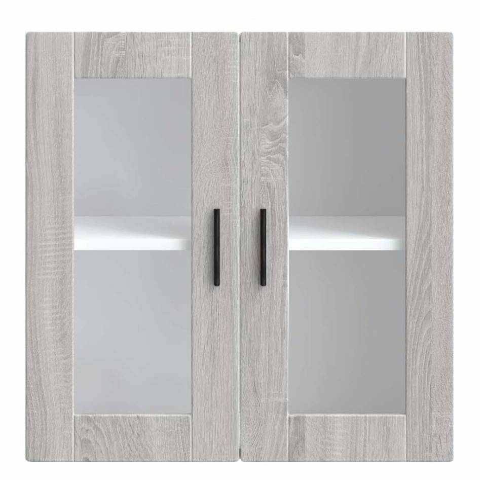 Armario de pared para cocina puerta cristal Porto gris