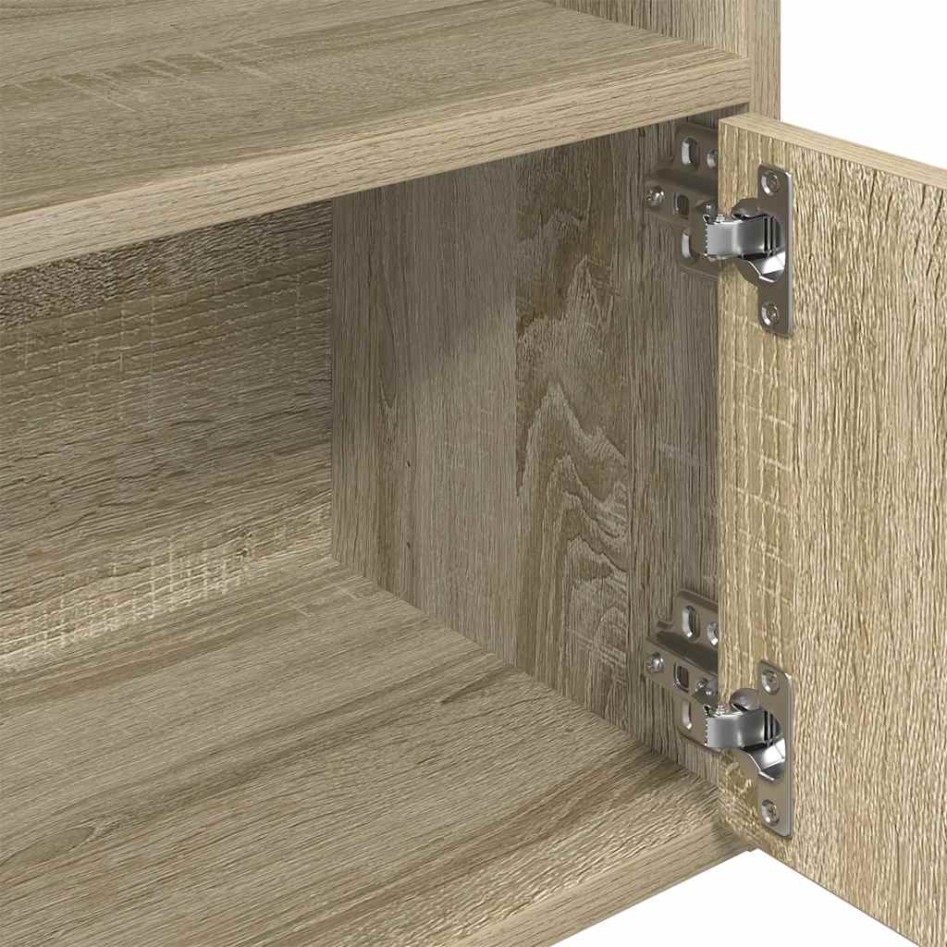 Estantería de madera de ingeniería roble sonoma 31x24x127