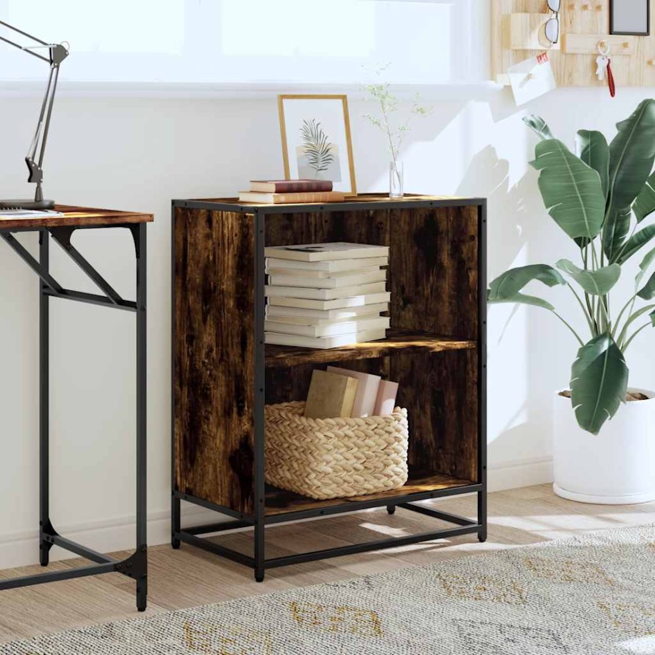 Estantería madera ingeniería color roble ahumado 60x35x76