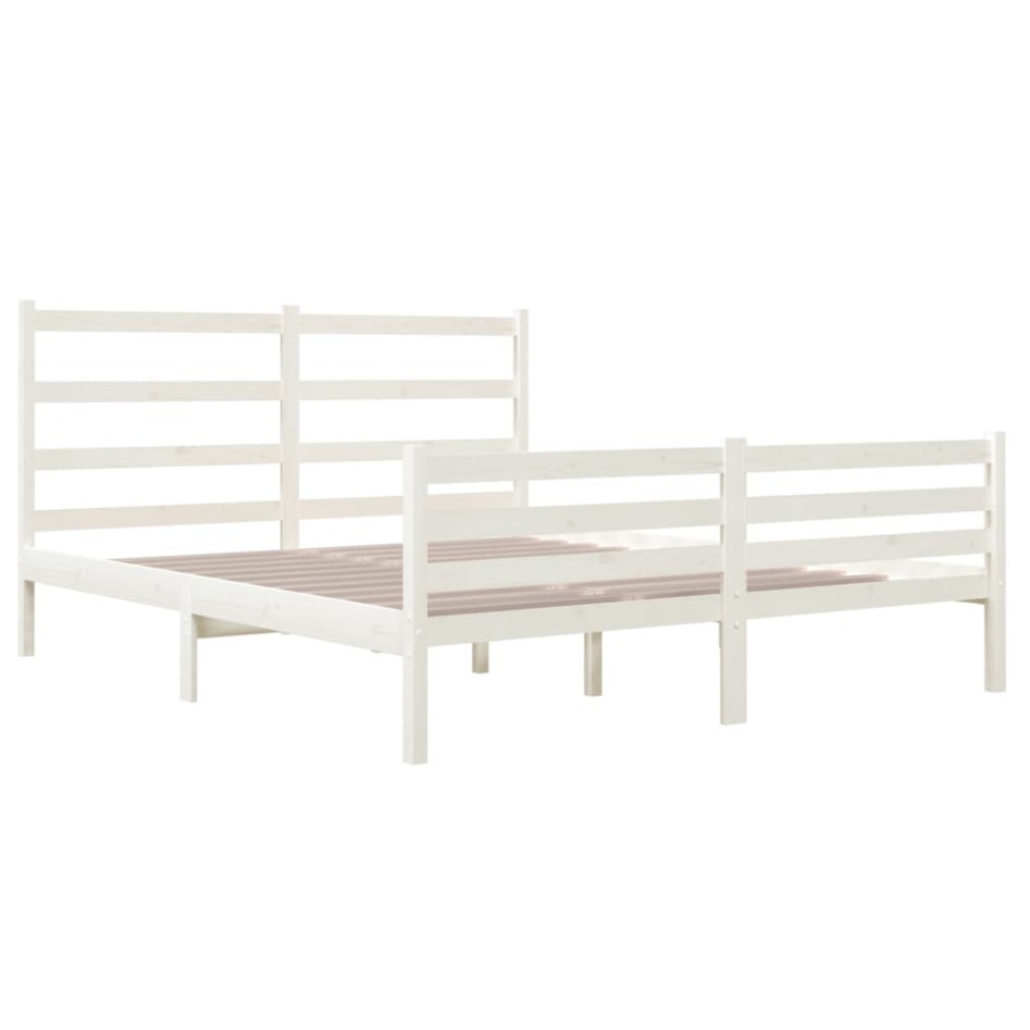 Estructura de cama de madera maciza de pino blanca 140x190