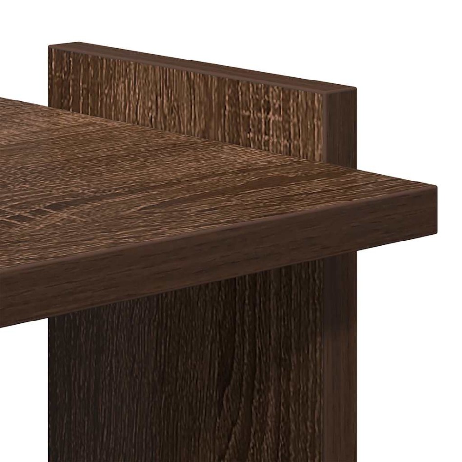 Librería 3 estantes madera ingeniería roble marrón 60x30x120