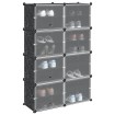 Estantería de cubos con 8 compartimentos y puertas PP negro