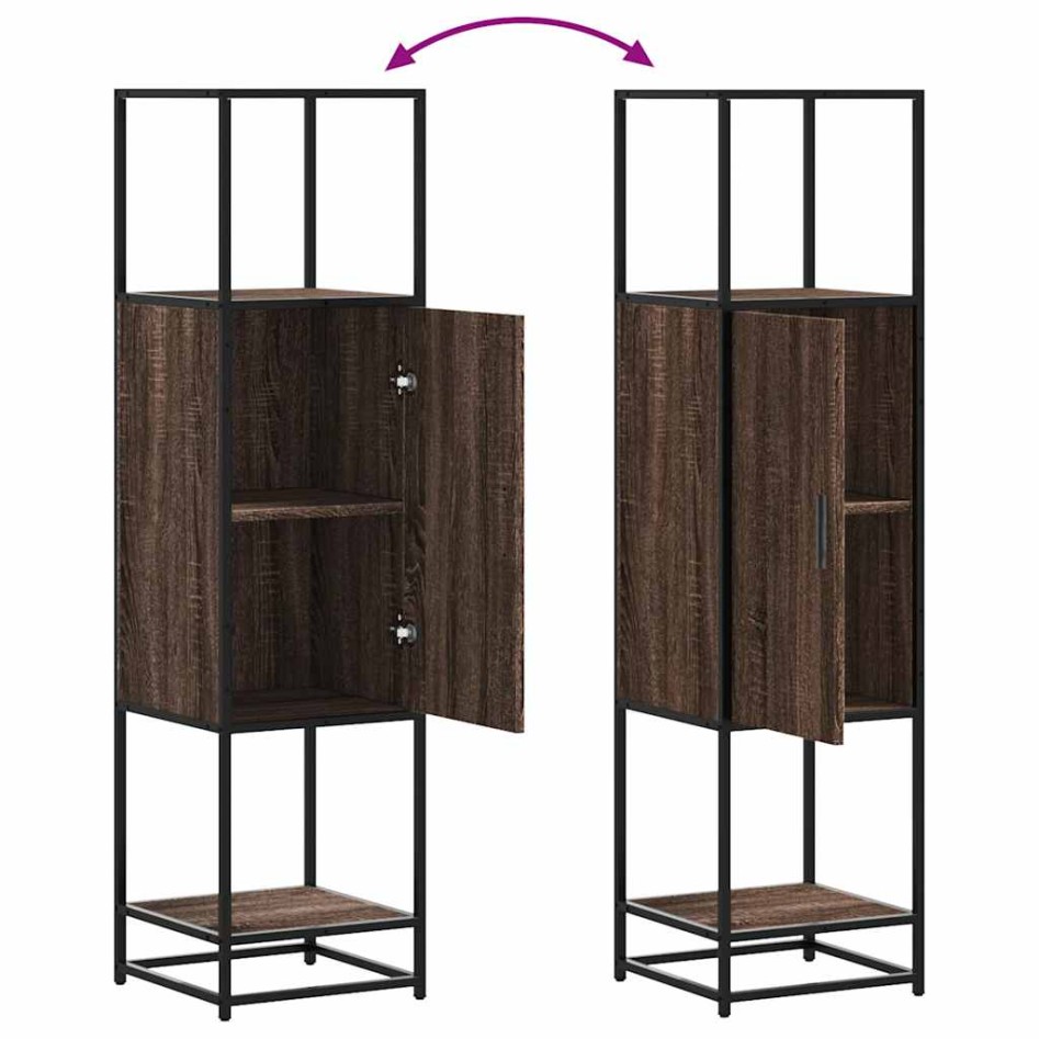 Aparador alto madera ingeniería marrón roble