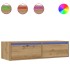 Mueble de TV con luces LED roble artisan 100X35,5x25