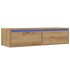 Mueble de TV con luces LED roble artisan 100X35,5x25