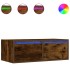 Mueble de TV con luces LED roble ahumado 75x35,5x25
