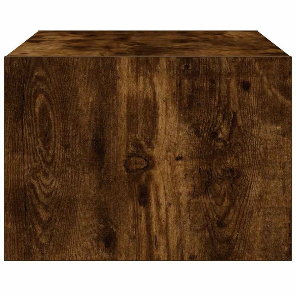 Mueble de TV con luces LED roble ahumado 75x35,5x25