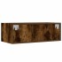Mueble de TV con luces LED roble ahumado 75x35,5x25