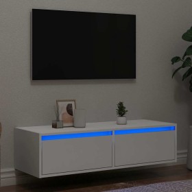 Mueble de TV con luces LED blanco 100X35,5x25