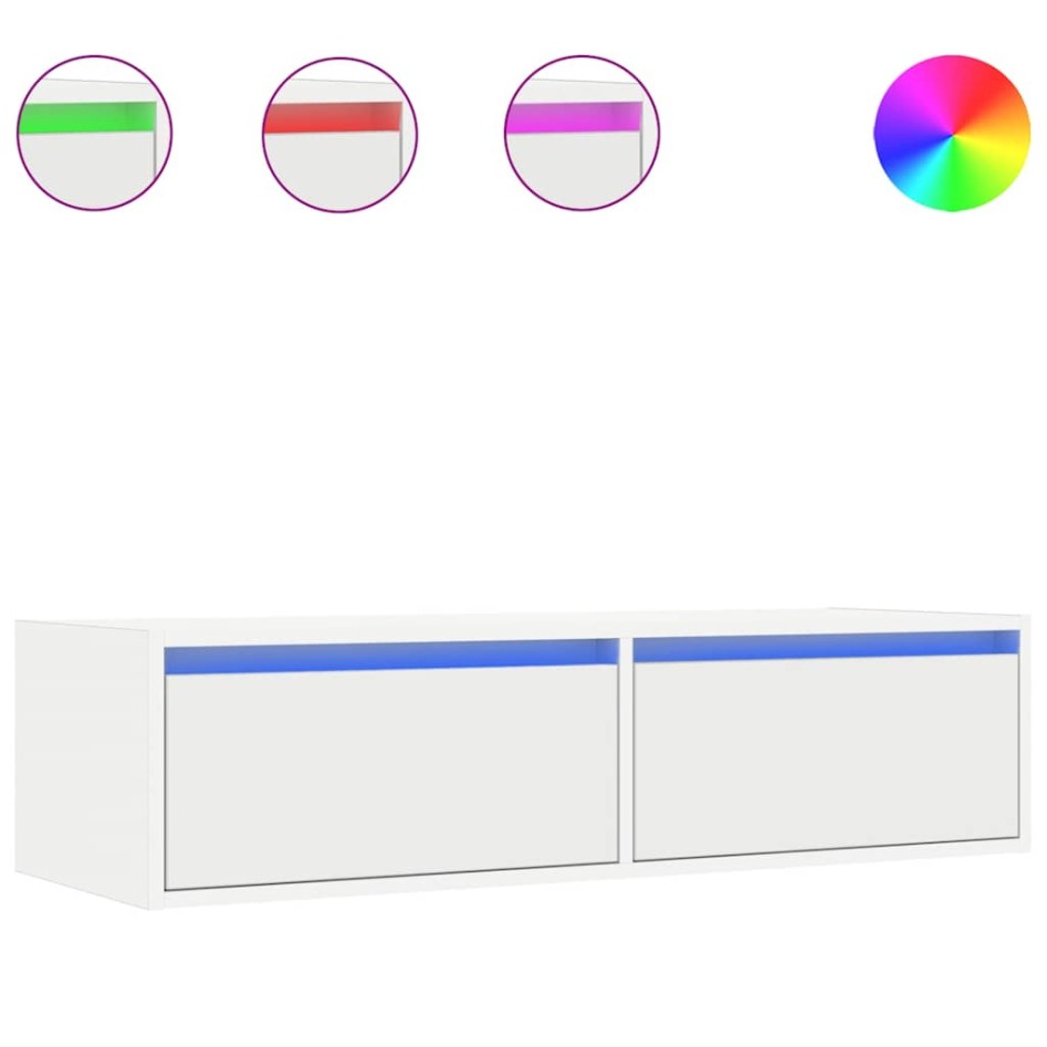 Mueble de TV con luces LED blanco 100X35,5x25