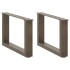 Patas de mesa centro forma U 2uds acero natural 50x(30-31)