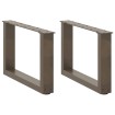 Patas de mesa centro forma U 2uds acero natural 50x(30-31) cm