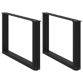 Patas de mesa de centro forma U 2uds acero negro 70x(42-43)