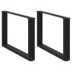 Patas de mesa de centro forma U 2uds acero negro 70x(42-43) cm