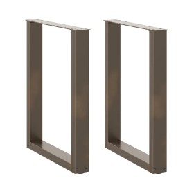 Patas mesa centro forma U 2uds acero natural 70x(72-73)cm