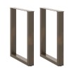 Patas mesa centro forma U 2uds acero natural 70x(72-73)cm acero
