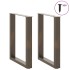 Patas mesa centro forma U 2uds acero natural 70x(72-73)cm