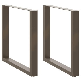 Patas mesa centro forma U 2uds acero natural 80x(72-73)cm