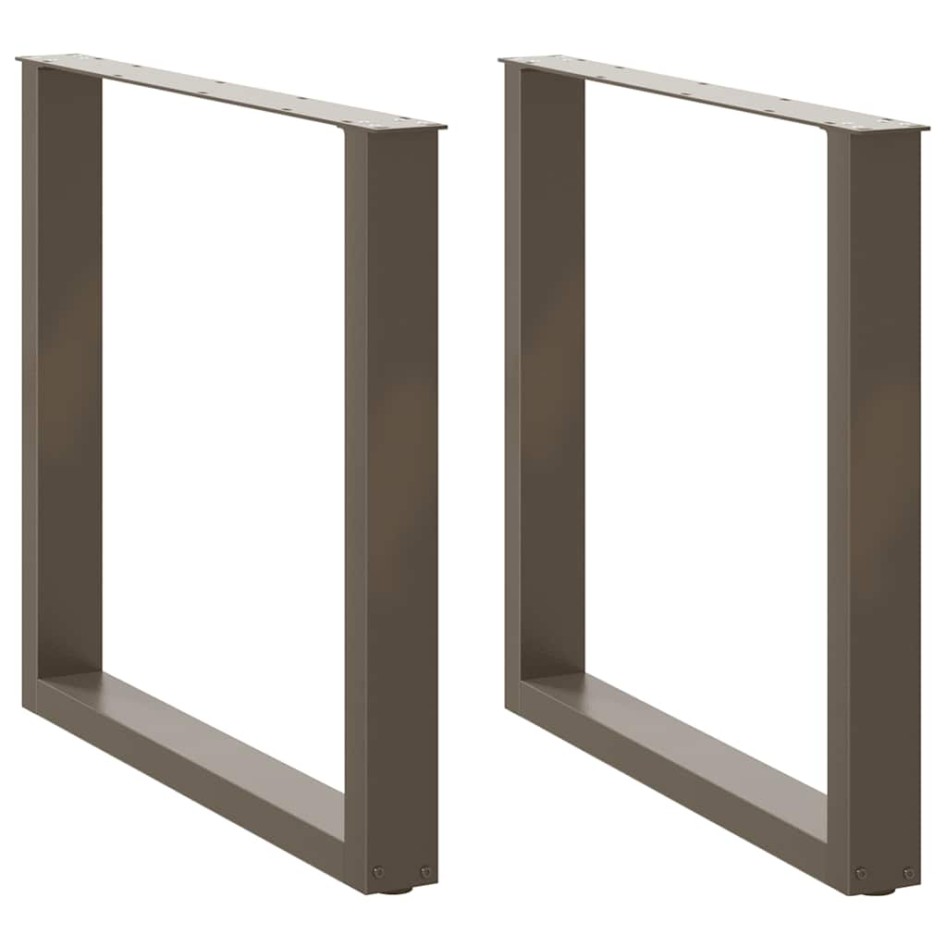 Patas mesa centro forma U 2uds acero natural 80x(72-73)cm