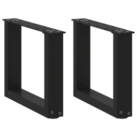 Patas de mesa de centro forma U 2uds acero negro 40x(30-31)