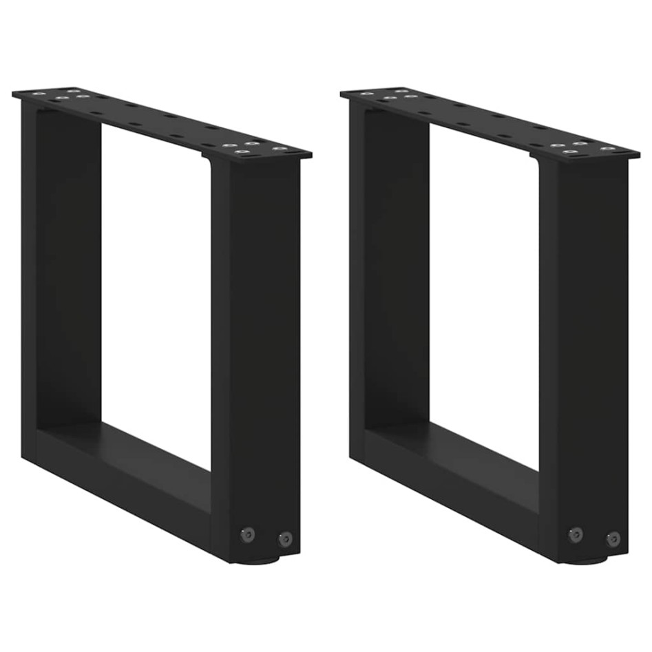 Patas de mesa de centro forma U 2uds acero negro 40x(30-31)