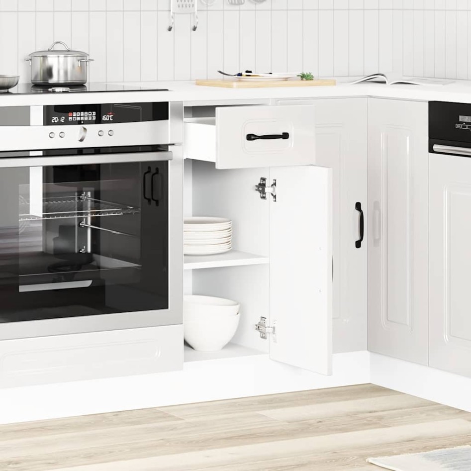 Mueble bajo cocina Kalmar madera ingeniería blanca alto