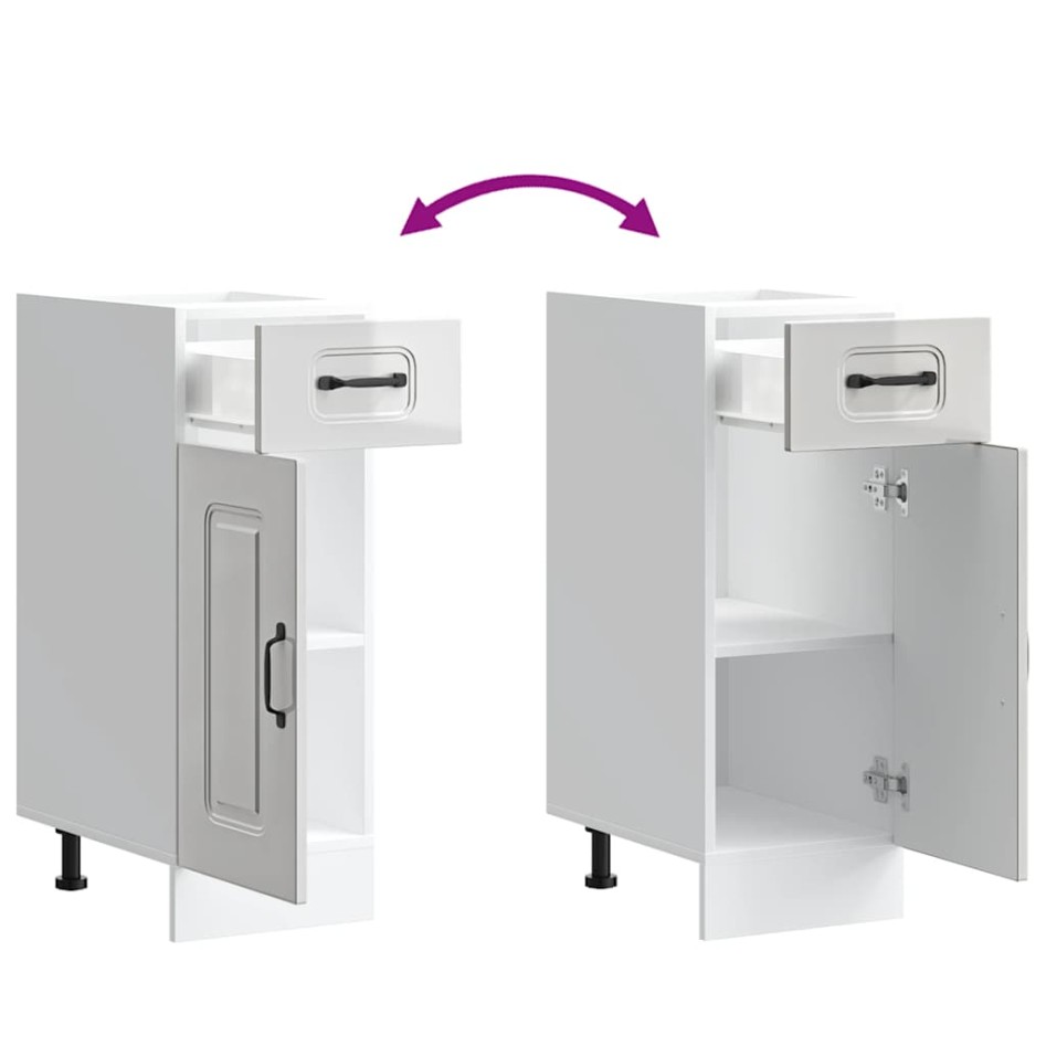 Mueble bajo cocina Kalmar madera ingeniería blanca alto