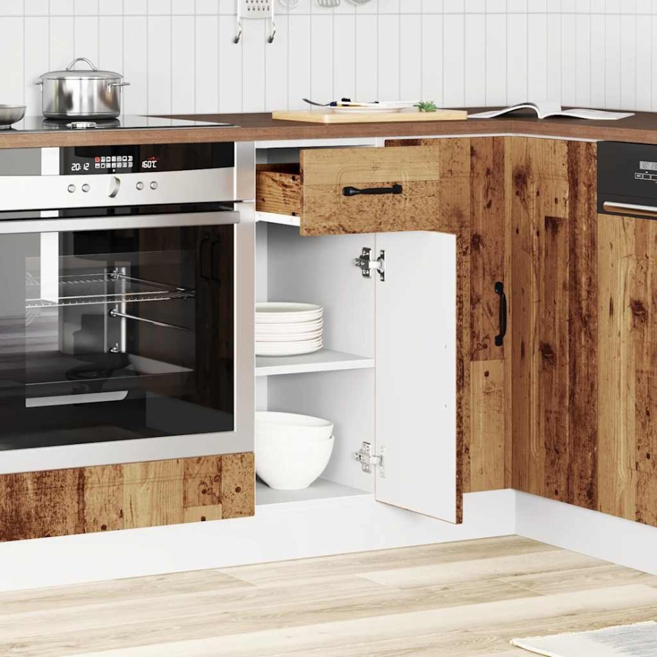 Mueble bajo de cocina Kalmar de madera antigua de