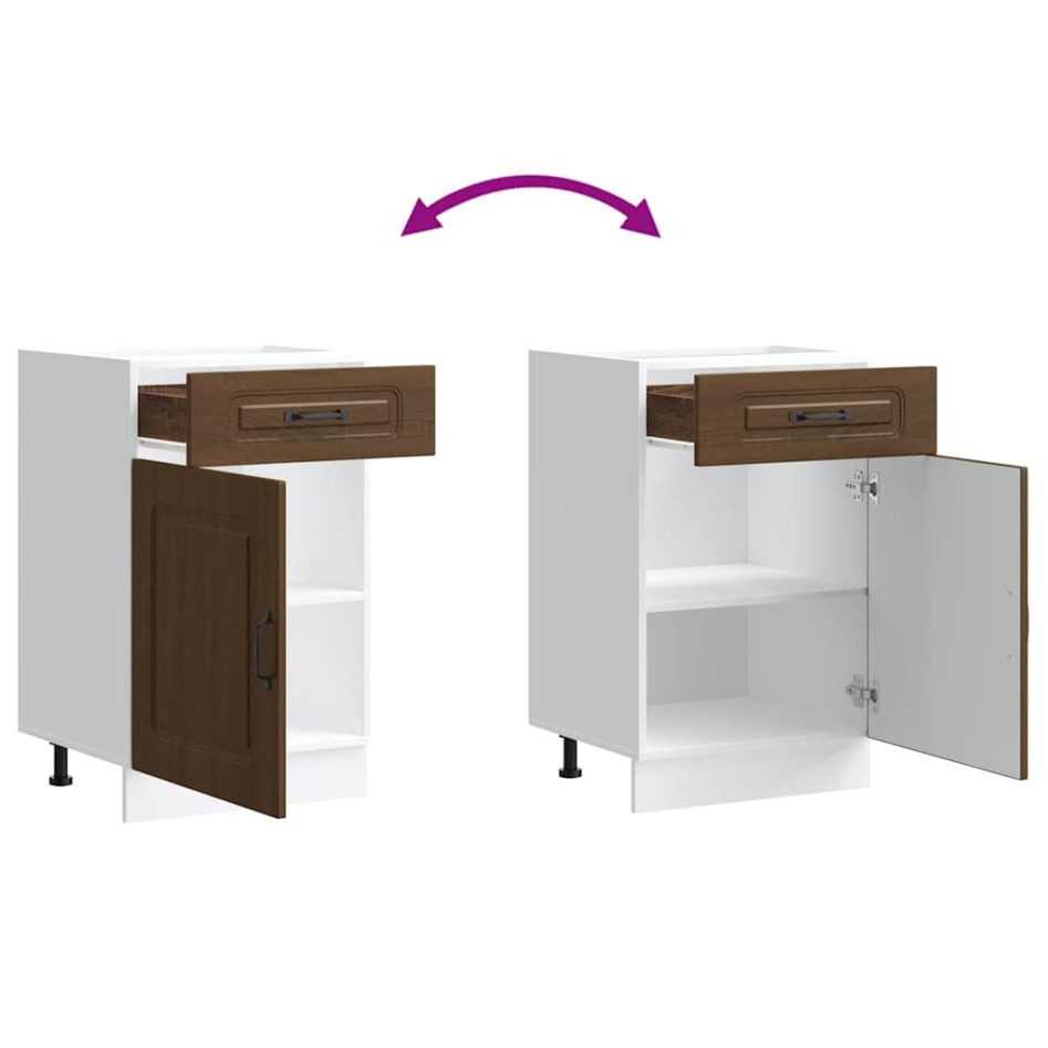 Mueble bajo de cocina Kalmar madera de ingeniería roble