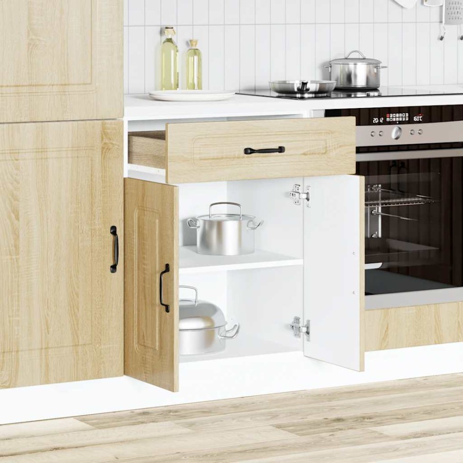 Mueble bajo de cocina Kalmar madera ingeniería de roble