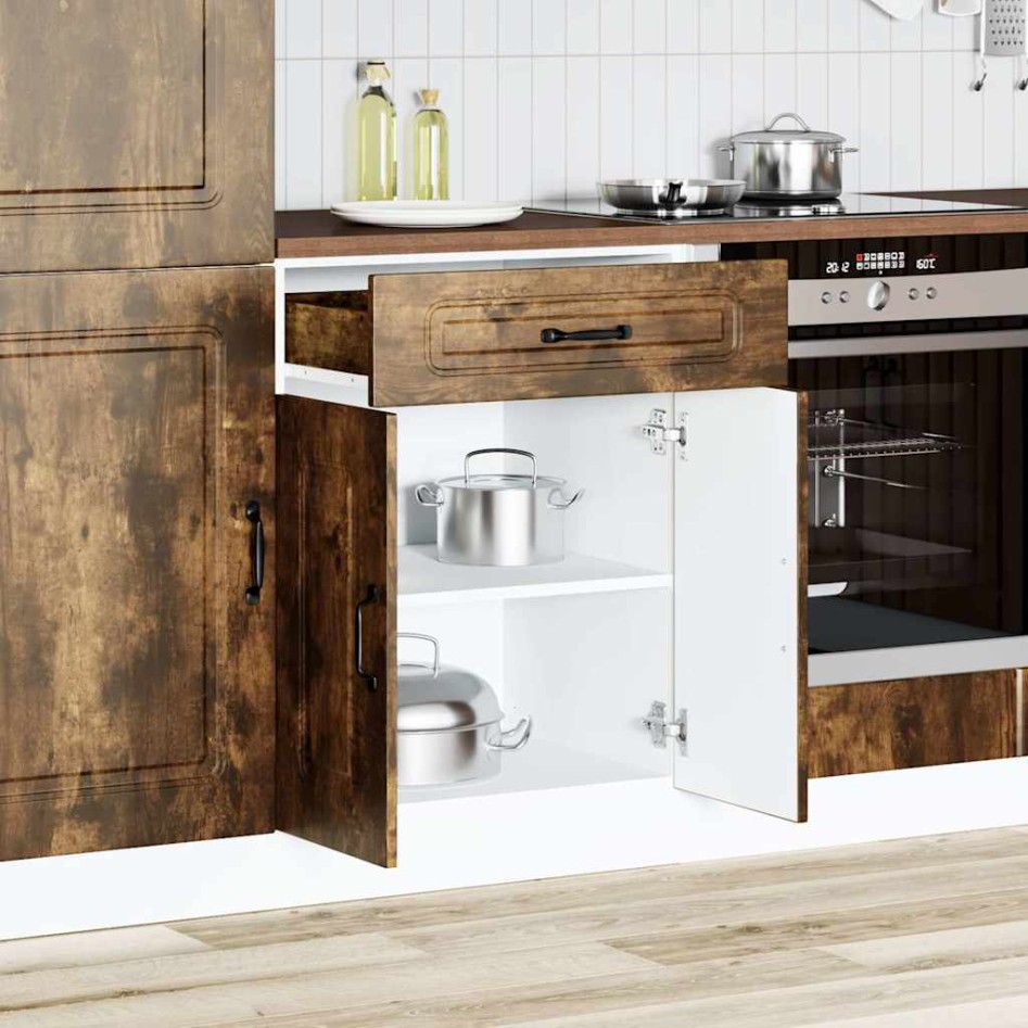 Mueble bajo de cocina Kalmar de madera ingeniería roble