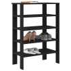 Mueble zapatero madera contrachapada negro 61x32x87,5 cm
