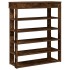Mueble zapatero madera de ingeniería roble ahumado 80x30x98