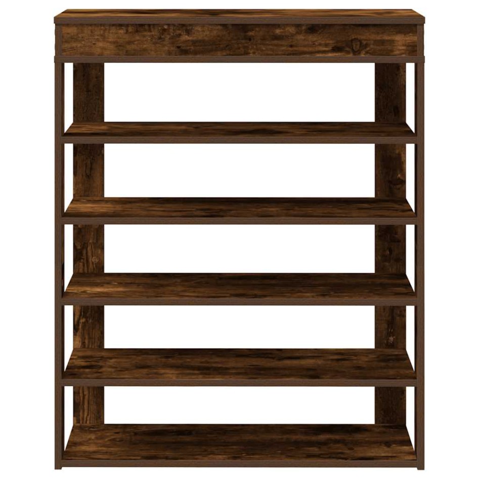 Mueble zapatero madera de ingeniería roble ahumado 80x30x98