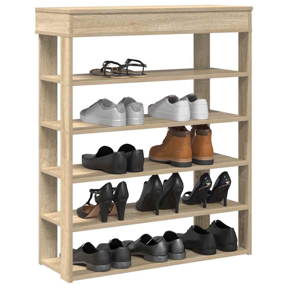 Mueble zapatero madera de ingeniería roble sonoma 80x30x98