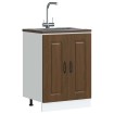 Mueble bajo para fregadero Kalmar roble marrón 60x46x81,5 cm