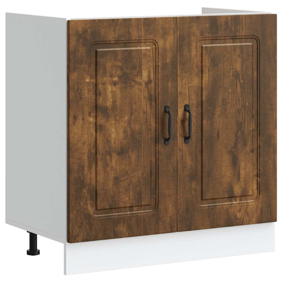 Mueble bajo para fregadero Kalmar roble ahumado 80x46x81,5