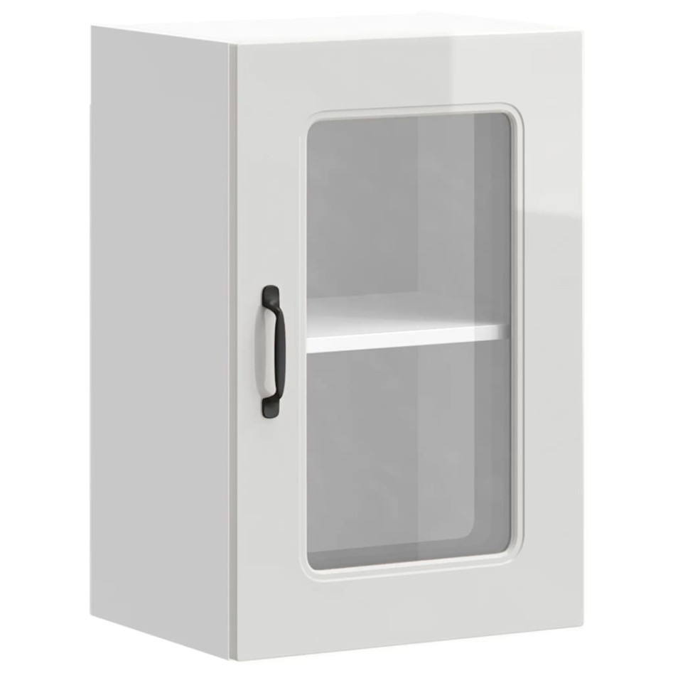 Armario pared cocina puerta cristal Kalmar blanca alto