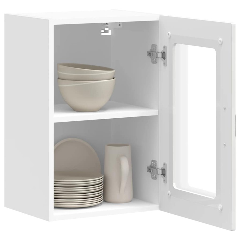 Armario pared cocina puerta cristal Kalmar blanca alto