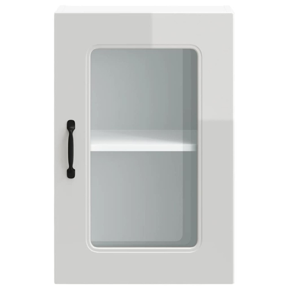 Armario pared cocina puerta cristal Kalmar blanca alto