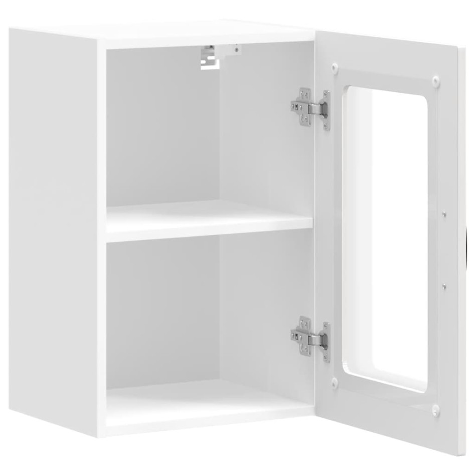 Armario pared cocina puerta cristal Kalmar blanca alto